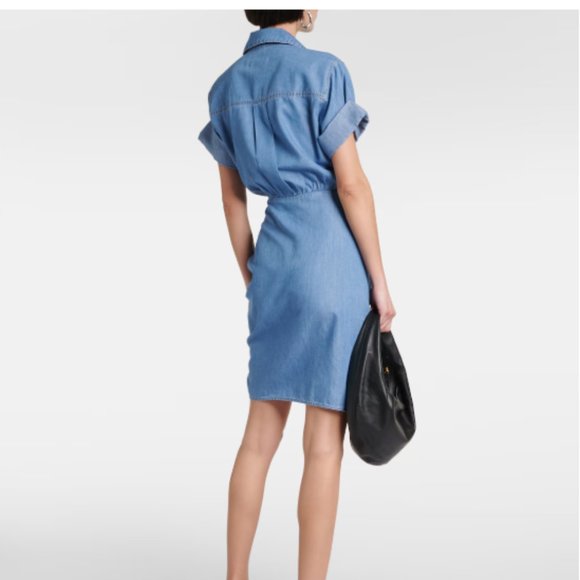 Veronica Beard Hensley Ruched Detail Cotton Blend Shirtdress - NEW - Picture 2 of 4